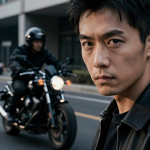 Urban Intensity: Man and Motorcycle