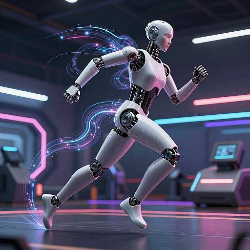 Futuristic AI-Enhanced Athlete Silhouette