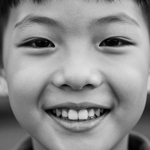 Monochrome Asian Child Portrait