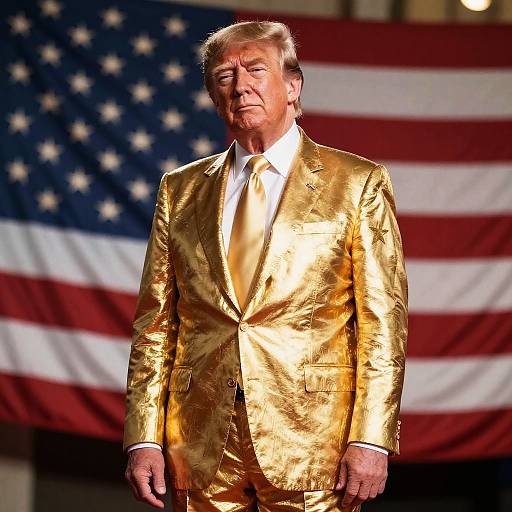 Epic Cinematic Shot of Trump in Gold