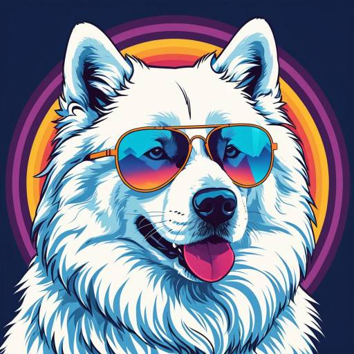 Retro Shiva T-Shirt Design with Samoyed