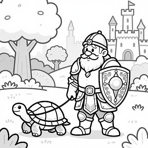 Noble Dwarf with Turtle in Fantasy Park