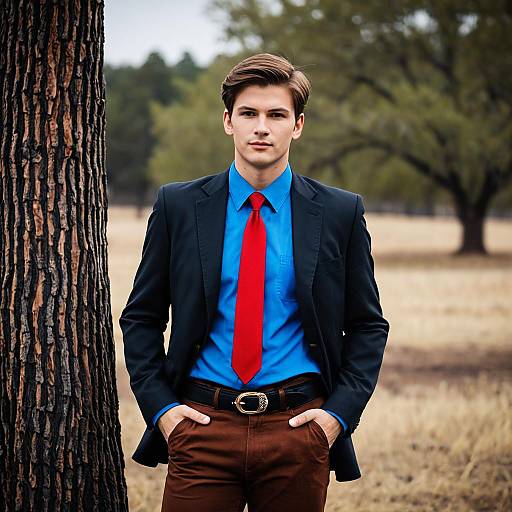 Realistic Solo Male in Costume Outdoors