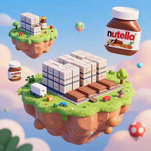 Nutella-Themed Isometric Floating Warehouse