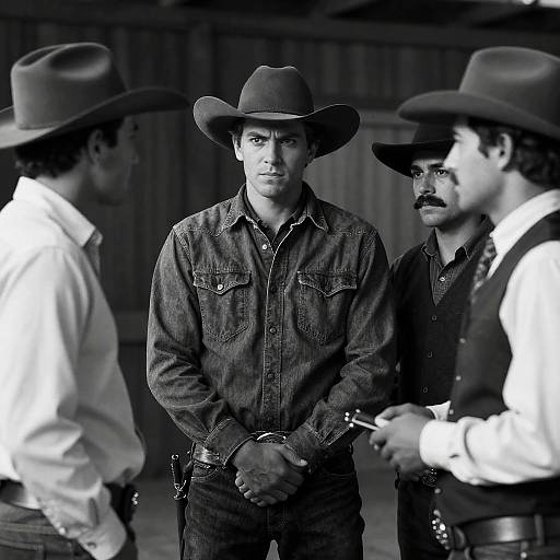 Black-and-White Western Men Confrontation