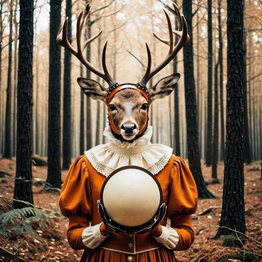Whimsical Deer Minstrel in Enchanted Forest Whimsical Deer Minstrel in Enchanted Forest