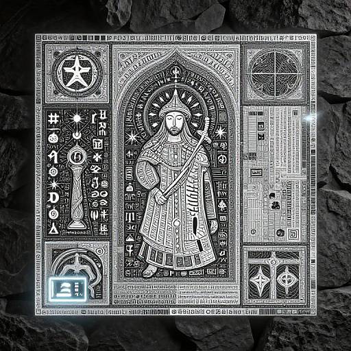 Medieval Scrollwork Meets Digital Mosaic