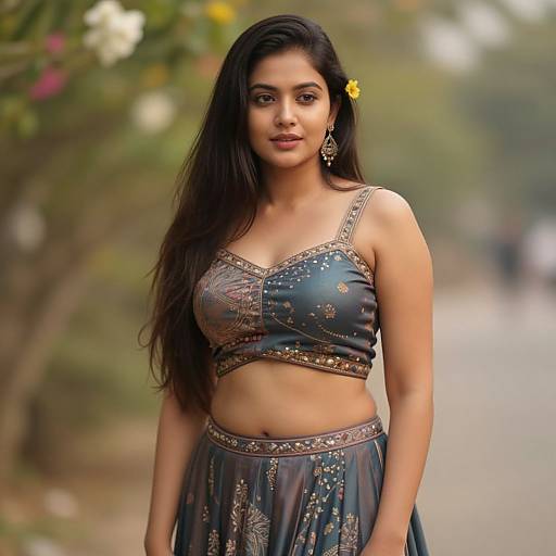 Realistic Art Silk Lehenga Choli Portrait