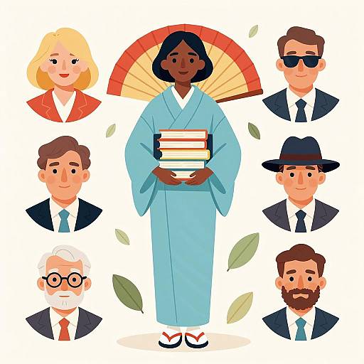 Diverse Portraits in a Serene Setting