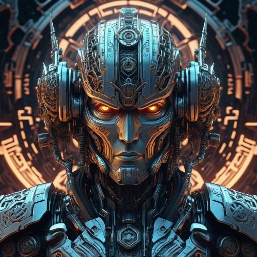 Cinematic Mechanical Warrior Portrait
