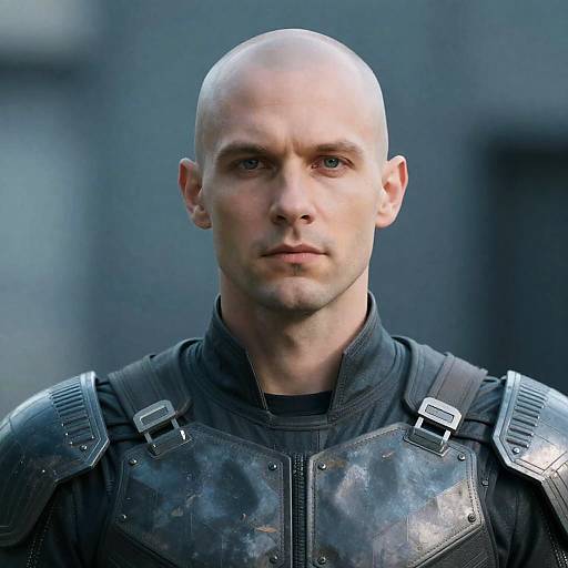 Portrait of a Robotic Soldier in Uniform