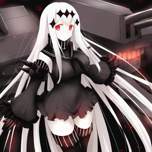 Illustration of Aircraft carrier water oni, kantai collection in the style of Kimura shiki