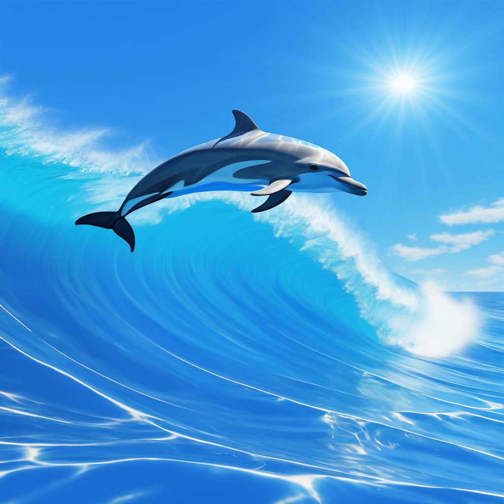 Playful Dolphin in Vibrant Ocean Scene