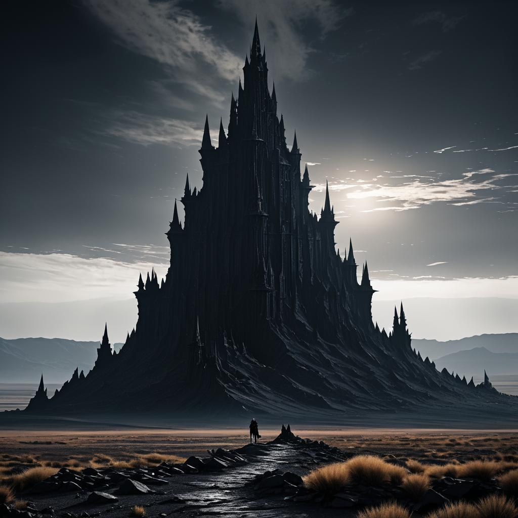 Ominous Dark Tower in Vast Plain