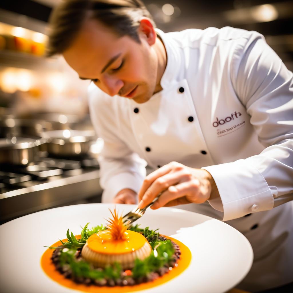 Passionate Chef Plating Gourmet Cuisine