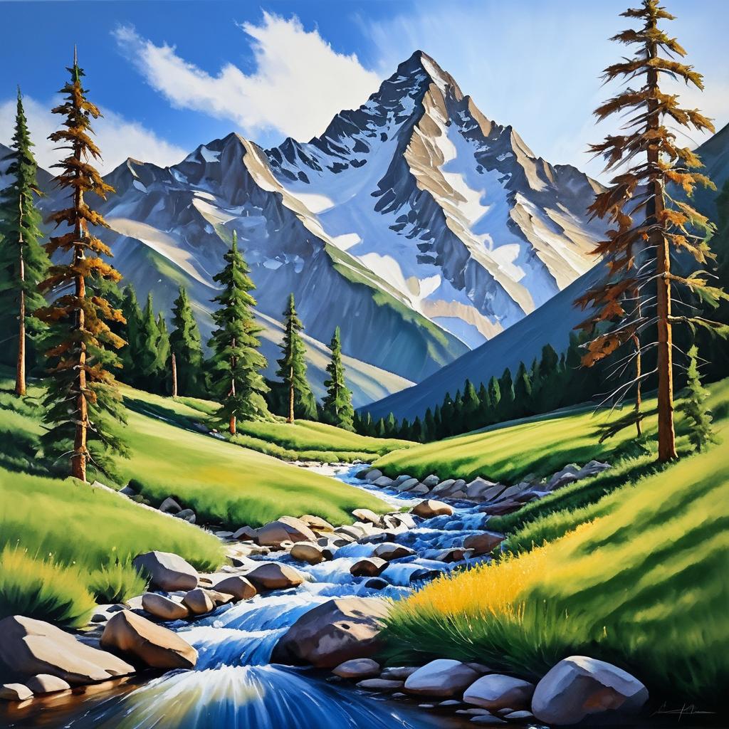 Award-Winning Mountain Oil Painting