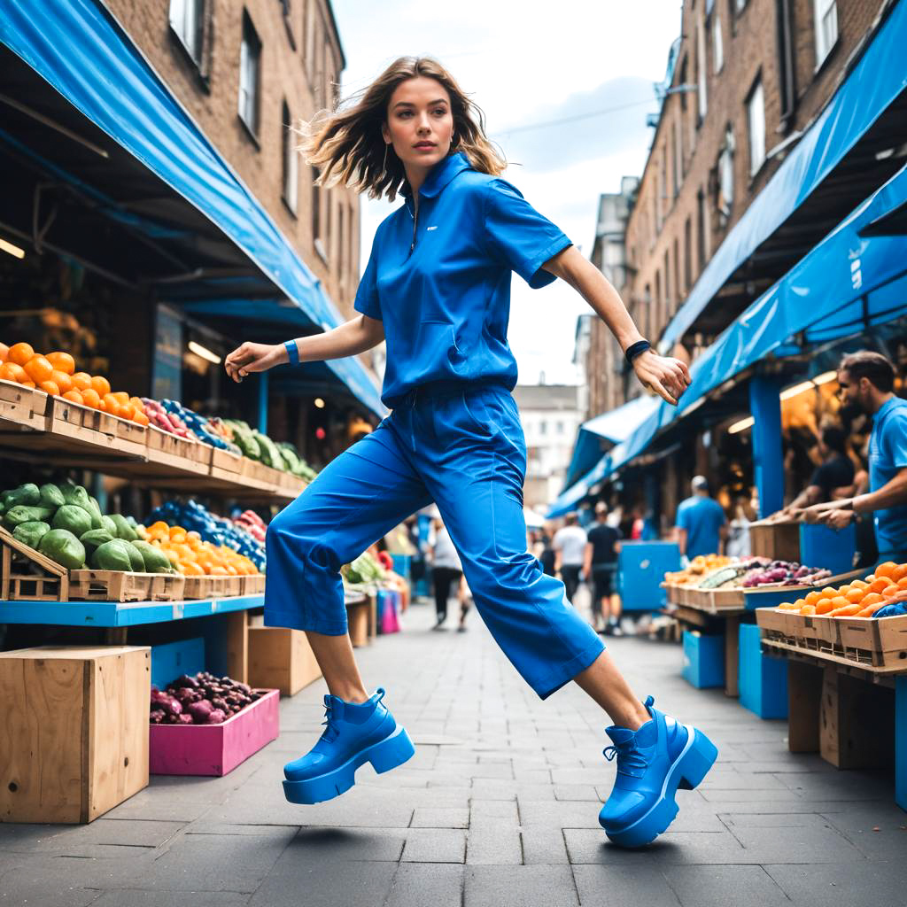 Agile Athlete in Electric Blue Heels