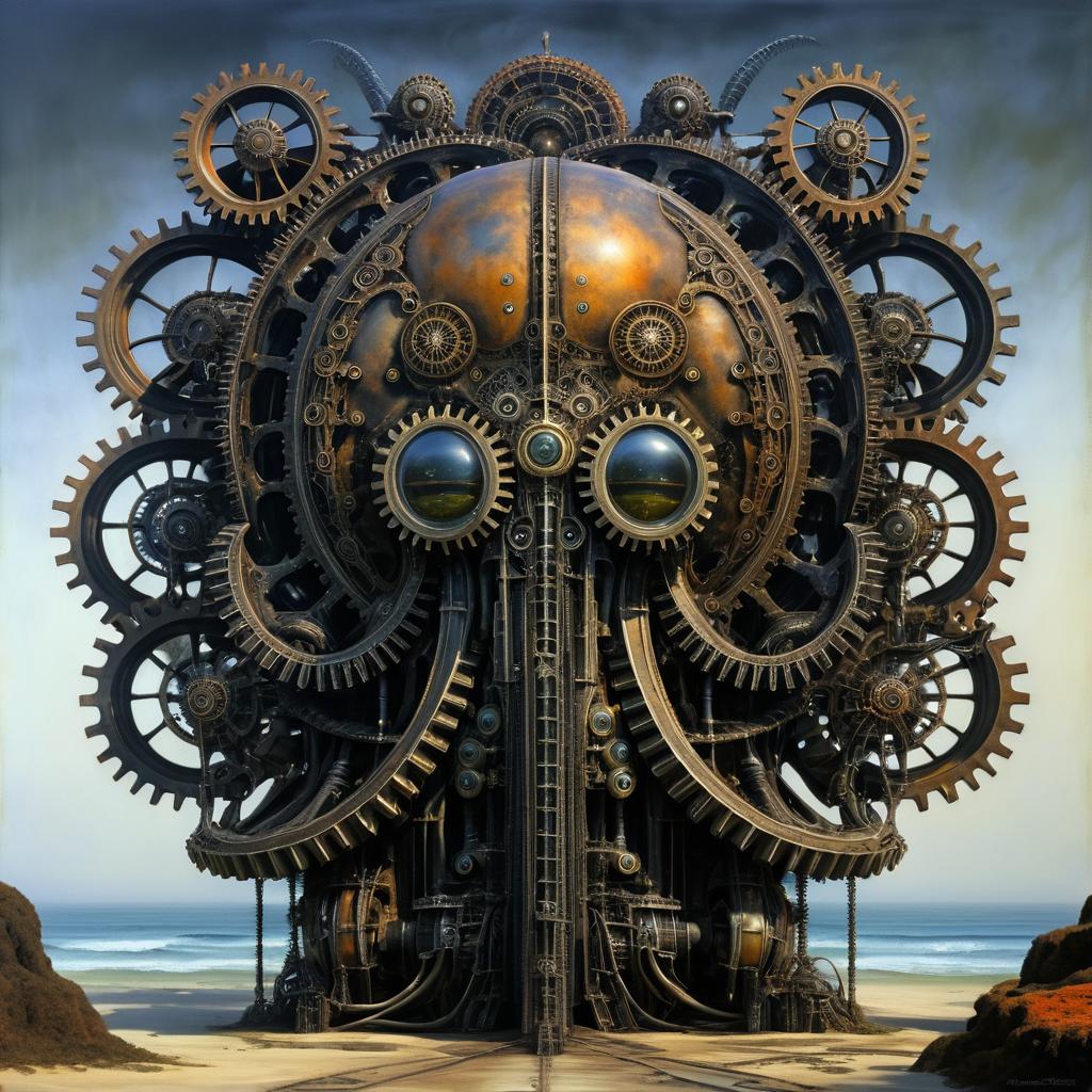 Surreal Mechanical Octopus Masterpiece