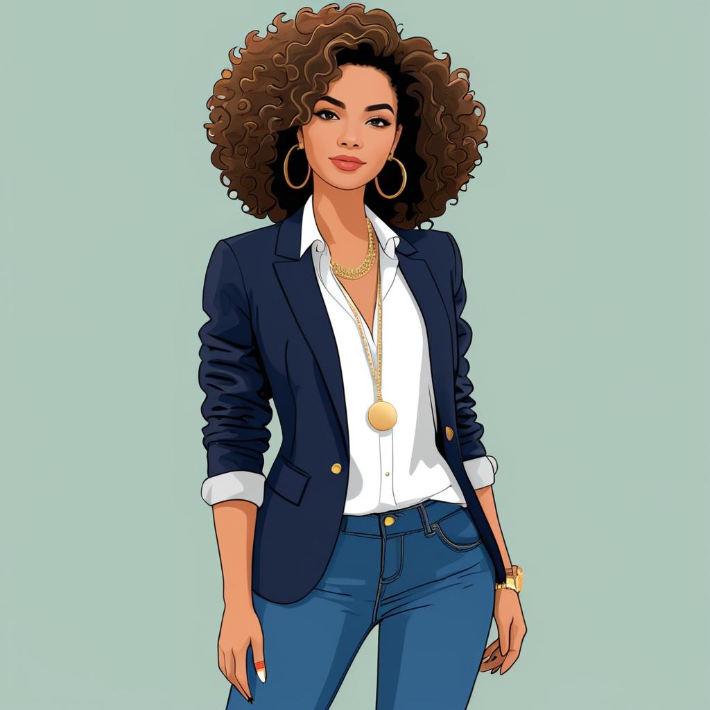 Stylish Woman Cartoon Character Design