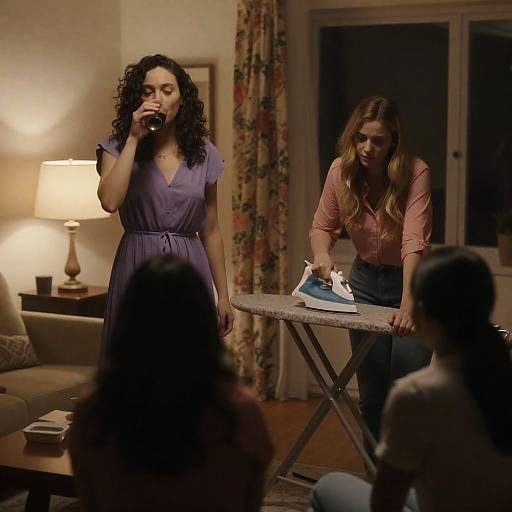 Intimate Evening in a Cozy Living Room