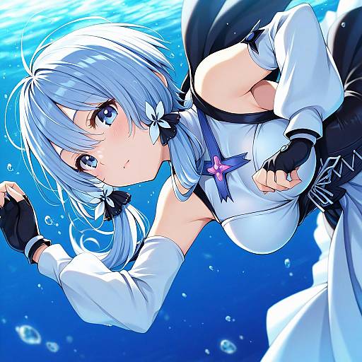 Illustration of Aqua (kingdom hearts), kingdom hearts in the style of K hiro