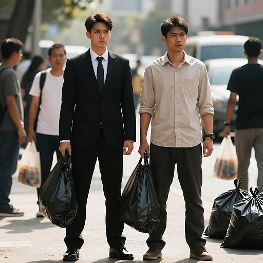 Intense Urban Scene with Two Men