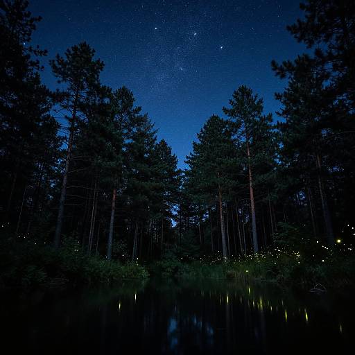 Starry Night Pine Forest Serenity