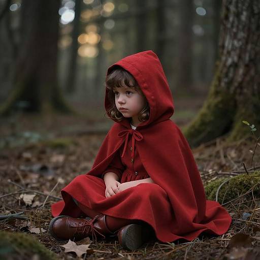 Little Red Riding Hood in Forest
