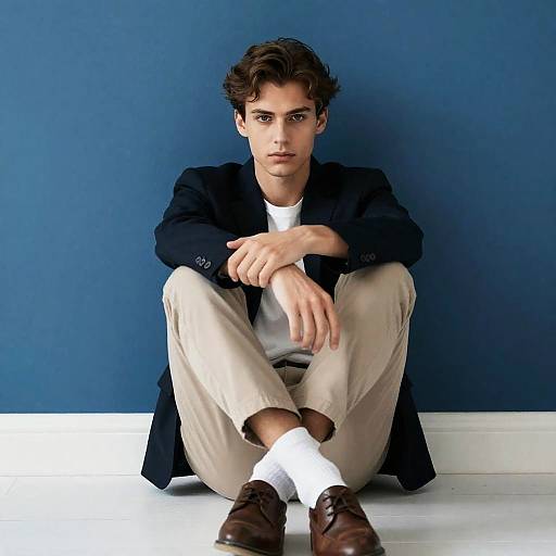 Relaxed Young Man in Minimalist Setting