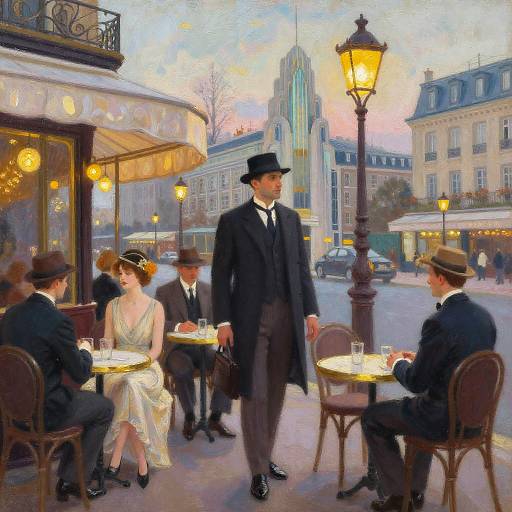 1920s Parisian Cafe Impressionist Scene