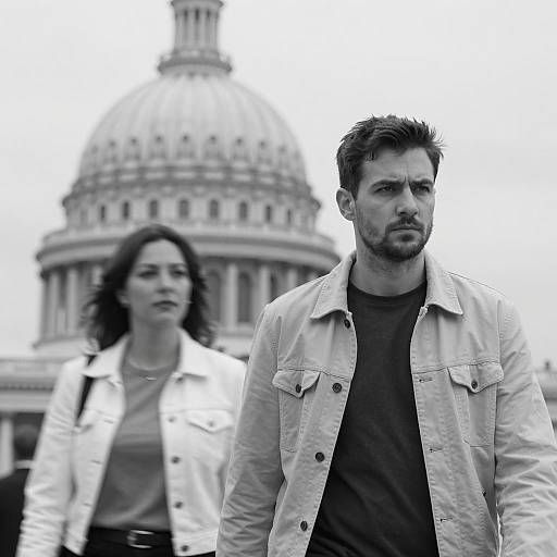 Dramatic Black and White Street Scene