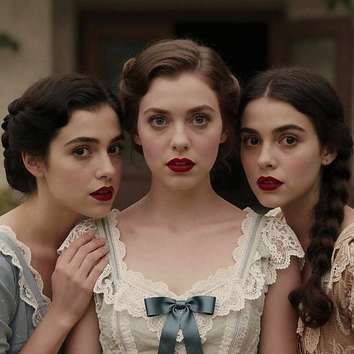 Vintage Women in Elegant Outdoor Setting