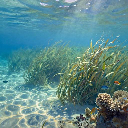 Impressionist Underwater Seagrass Scene