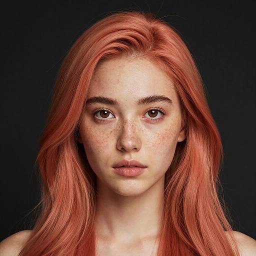 Portrait of a Young Woman with Coral Hair