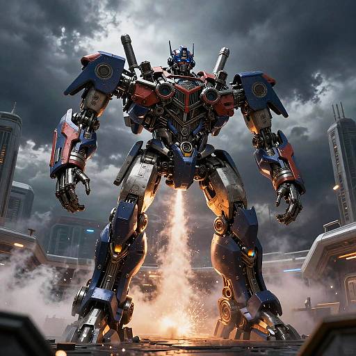 Epic Titanfall Robot Launch in Futuristic Hangar