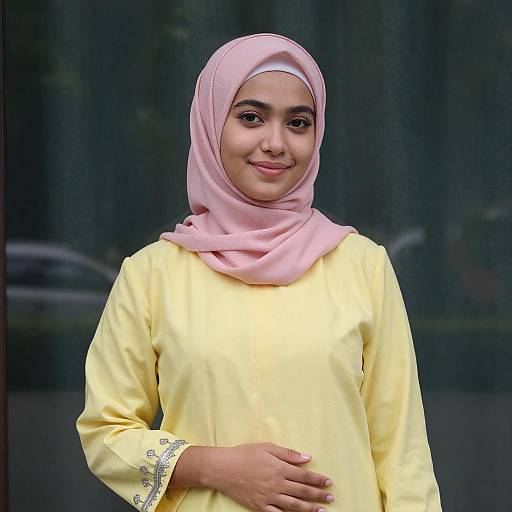Young Woman in Pink Hijab Portrait