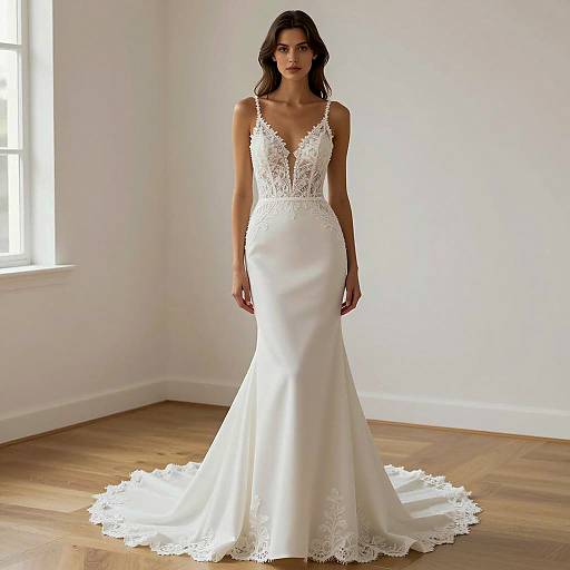 Elegant Fishtail Wedding Dress Photograph