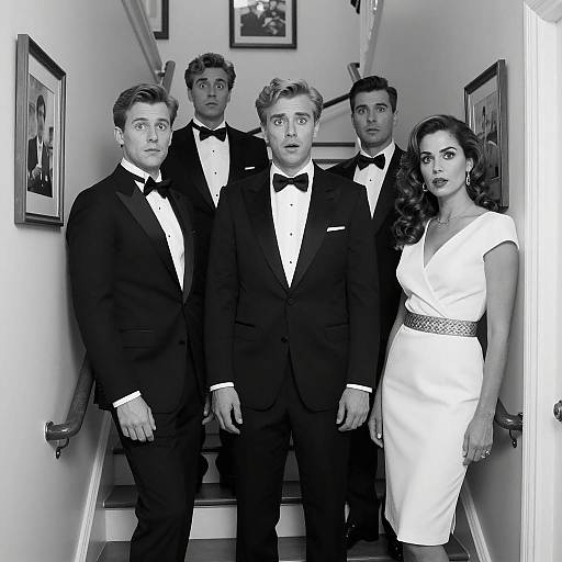 Elegant Gathering in Black-and-White