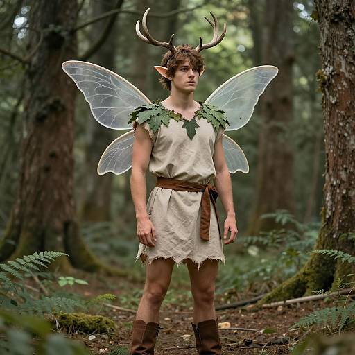 Woodland Fairy Costume Male in Forest