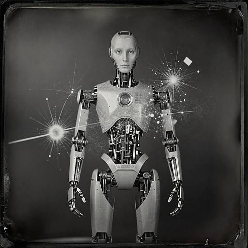 Futuristic Robot Daguerreotype Portrait