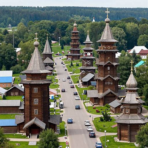 Ancient Slavic Wooden Skyscraper City