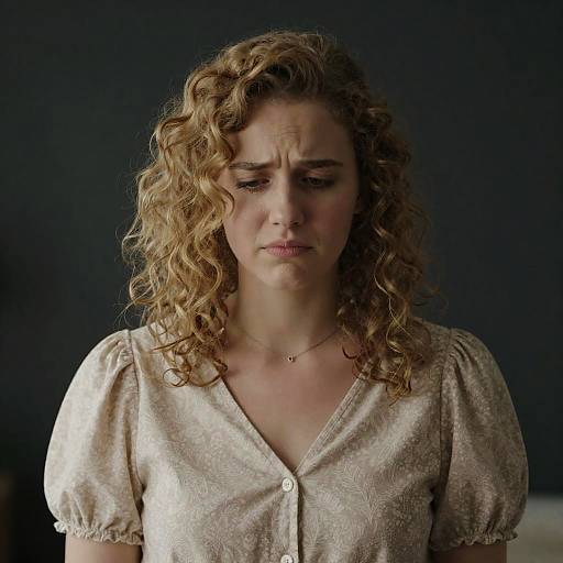 Young Woman with Curly Hair Portrait