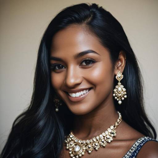 Smiling woman with traditional jewelry