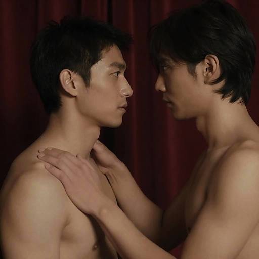 Intense Eye Contact in Dim Light