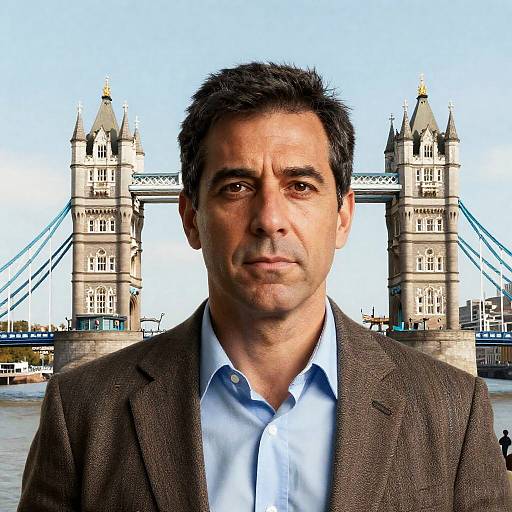 Serious Man with Tower Bridge Background