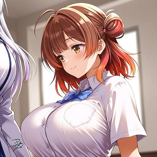 Illustration of Hanami ume, gakuen idolmaster in the style of Yua (checkmate)