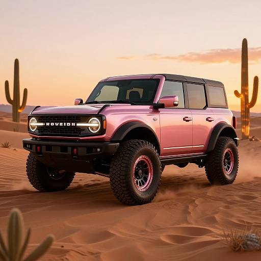 Rose Gold Bronco in Futuristic Desert