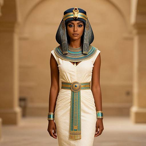Dark-Skinned Female in Egyptian Costume