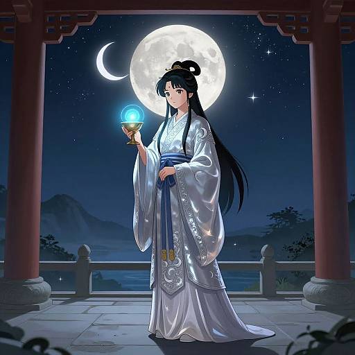 Serene Moon Priestess Anime Illustration