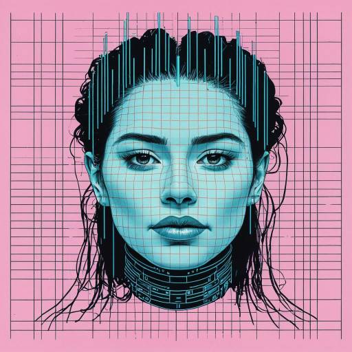Vaporwave Cybernetic Oracle Portrait